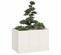 vidaXL Jardinière blanc 120x80x80 cm acier, pot de fleurs, support de plantes, lit surélevé, support de jardinière 860788