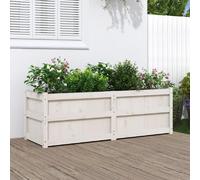 vidaXL Bac à plantes 150 x 50 x 50 cm – pin massif, blanc