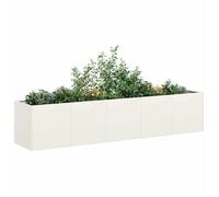 vidaXL Bac à plantes blanc 200x40x40 cm Acier laminé à froid