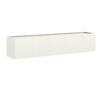 vidaXL Jardinière Blanc 200x40x40 cm Acier laminé à Froid, Pot de Fleurs, Support de Plantes, lit surélevé, Support de jardinière, bac à Plantes