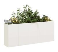 vidaXL Jardinière blanc 200x40x80 cm - Acier laminé