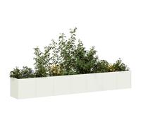 vidaXL Jardinière blanc 280x40x40 cm acier laminé à froid, pot de fleurs, support de plantes, lit surélevé, support de 860690