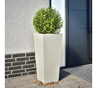 vidaXL Bac à plantes blanc 35x35x75 cm acier
