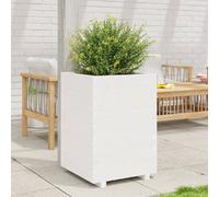 vidaXL Jardinière Blanc 50x50x72,5 cm - Bois de pin massif