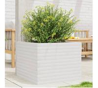 vidaXL Bac à plantes en pin massif – Blanc – 60 x 60 x 45,5 cm