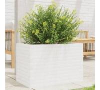 vidaXL Bac à plantes blanc 70x40x45,5 cm pin massif