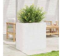 vidaXL Bac à plantes blanc 70x40x68,5 cm pin massif