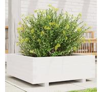 vidaXL Jardinière blanc 70x70x26,5 cm - Bois de pin