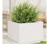 vidaXL Bac à plantes blanc 70 x 70 x 46 cm en pin massif