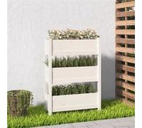 vidaXL Bac à plantes 77x25x104,5 cm en pin massif blanc
