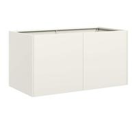 vidaXL Jardinière Blanc 80x40x40 cm Acier laminé à Froid, Pot de Fleurs, Support de Plantes, lit surélevé, Support de jardinière, bac à Plantes