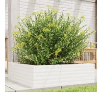 vidaXL Jardinière Blanc 80x80x23 cm - Bois de Pin Massif
