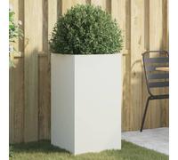 vidaXL Bac à plantes 42 x 38 x 75 cm blanc en acier