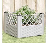 vidaXL Jardinière blanc avec piquets