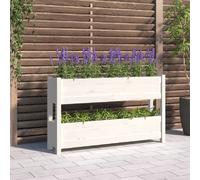 vidaXL Jardinière Blanc - Bois massif
