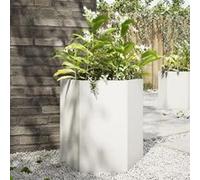 vidaXL Jardinière blanc hexagone 46x40x45 cm acier, jardinière de fleurs, jardinière de patio, jardinière de jardin, 851110 Blanc G