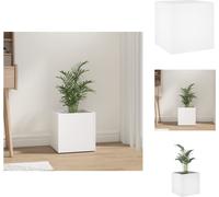 vidaXL Jardinière blanche 40x40x40 cm Bois composite - Pots de fleurs & Jardinières