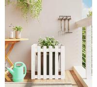 vidaXL Jardinière - Bois de pin massif Blanc