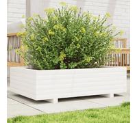vidaXL Jardinière bois de pin massif - blanc 90x60x26,5 cm