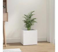 vidaXL Jardinière - Bois d'ingénierie blanc brillant
