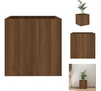 vidaXL Jardinière brune aspect chêne 40x40x40 cm Bois composite - Pots de fleurs & Jardinières