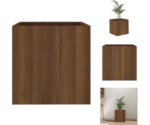 vidaXL Jardinière brune aspect chêne 40x40x40 cm Bois composite - Pots de fleurs & Jardinières