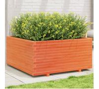 vidaXL Bac à plantes en pin massif brun ciré 100x100x49,5 cm