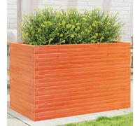 vidaXL Bac à plantes Pin massif 110x60x68,5 cm brun cireux