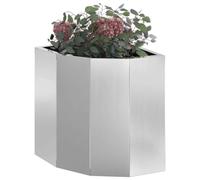 vidaXL Jardinière d'angle Argenté 30 x 30 x 35 cm Acier galvanisé