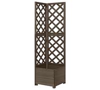 vidaXL Jardinière d'angle en treillis bois de sapin gris 40x40x150 cm