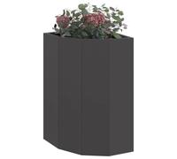vidaXL Jardinière d'angle Noir 30 x 30 x 50 cm Acier, Jardin et Terrasse, Jardinière en Acier, Boîte à Fleurs Durable, Conteneur Extérieur, Décor pour Plantes
