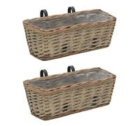 vidaXL Panier de rangement en osier et rotin naturel – 2 pièces
