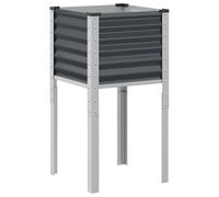 Jardinière anthracite 45x45x88 cm acier, jardinière d'extérieur, bac à fleurs, bac à tomates, jardinière de terrasse, 4008966