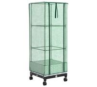 vidaXL Jardinière de jardin avec couvercle de serre et roues, blanche, en polypropylène