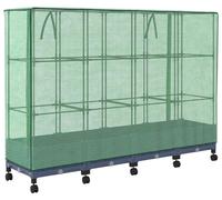 vidaXL : Jardinière de jardin avec couvercle de serre et roues, lot de 4, en plastique PP