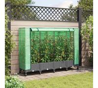 vidaXL Jardinière de jardin avec couverture de serre et roues 4 pc PP
