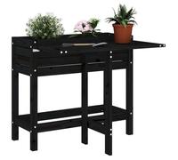 vidaXL Jardinière de jardin avec dessus pliable noir bois pin massif 825125