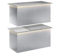 vidaXL Jardinière de jardin avec LED 2 pc Argenté 50 x 100 x 48 cm