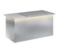 vidaXL Jardinière d'extérieur avec éclairage LED, argent, 50 x 100 x 48 cm
