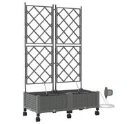 vidaXL Jardinière de jardin avec système d'arrosage et roues, lot de 2, gris clair