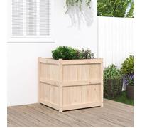 vidaXL Jardinière d'extérieur 70x70x70 cm en bois de pin massif Beige G
