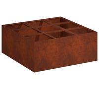 vidaXL Jardinière d'extérieur, aspect rouille, 100 x 100 x 20 cm, en acier résistant aux intempéries