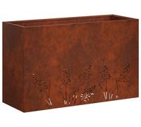 vidaXL Jardinière d'extérieur, aspect rouille, 80 x 30 x 49 cm, acier résistant aux intempéries