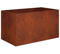 vidaXL Jardinière d'extérieur, aspect rouille, 80 x 50 x 50 cm, acier résistant aux intempéries