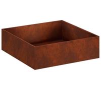 vidaXL Jardinière d'extérieur, aspect rouille, 80 x 80 x 30 cm, en acier résistant aux intempéries