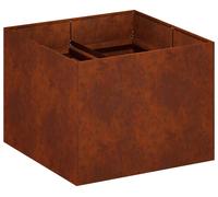 vidaXL Jardinière d'extérieur, aspect rouille, 80 x 80 x 60 cm, acier résistant aux intempéries