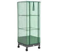 vidaXL : Jardinière d'extérieur avec couvercle de serre et roues, gris clair, en polypropylène