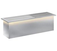 vidaXL Jardinière d'extérieur avec éclairage LED, argent, 30 x 100 x 30 cm