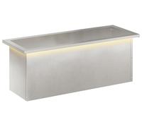 vidaXL Jardinière d'extérieur avec éclairage LED, argent, 30 x 80 x 30 cm, en acier inoxydable