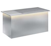 vidaXL Jardinière d'extérieur avec éclairage LED, argent, 50 x 100 x 48 cm